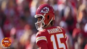 Pinapakita sa larawang ito ang pro Football player na si Patrick Mahomes ng Kansas City Chiefs