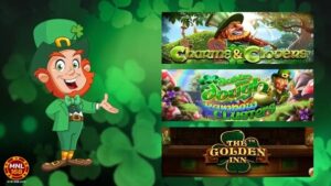 Ang larawang ito ay pinapakita ang Leprechaun Slots na pwede laruin sa St. Patricks Day